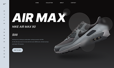 Nike Air Max Landing Page 3d animation branding graphic design logo ui