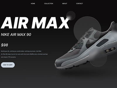 Nike Air Max Landing Page 3d animation branding graphic design logo ui