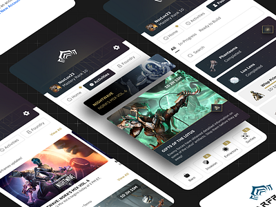 Warframe - Simplified Mobile App Redesign design game game design mobile mobile design redesign smartphone smartphone design ui ui design user interface warframe warframe mobile app