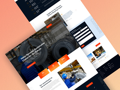 EVERGREEN Steel Recycling Landing Page Design clean design full landing page landing page metal recycling minimal design modern design steel recycling trend ui design ui uiux user interface ux web design website design