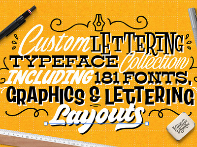 Custom LETTERING Collection book cover branding font collection hand lettered font hand lettering hand lettering svg handwriting font layouts svg files for cricut type collection type layout
