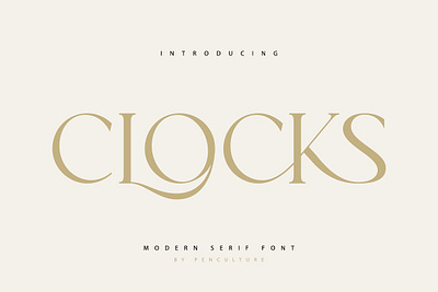 Clocks Typeface beautiful brand classy design elegant ligature logo logotype luxury magazine modern packaging poster wedding