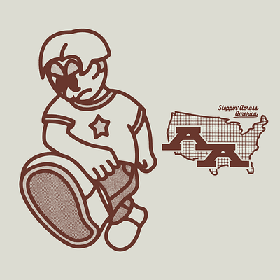 Steppin' Across America graphic design illustration