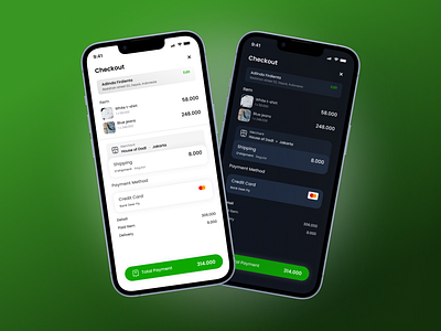 Checkout - light switch dark app checkout dark mode design fintech light mode mobile app payment ui ux