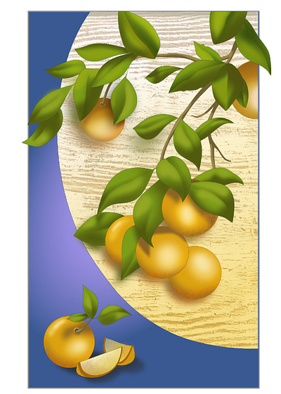 Citrus on Wood graphic design illustration