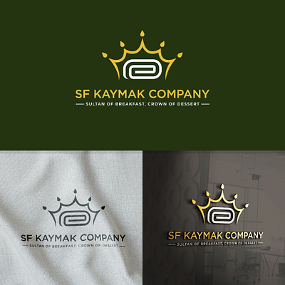 Logo Design for SF Kaymak Company branding crown crown logo dairy milk dairy product design graphic design identity logo