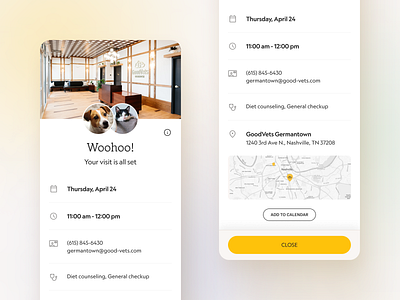 Appointment Booking Confirmation Screen booking confirmation product design ui ux vet