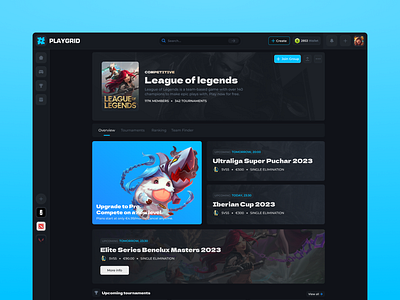 Playgrid Game page boosting csgo design esports games league of legends lol boost mobile tournament ui ux website
