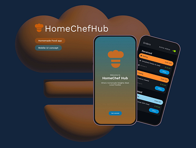 Home Chef Hub - Mobile app concept app design gifma logo mobile ui