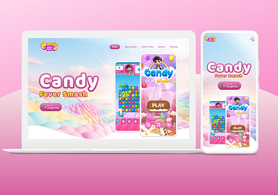 Candy Fever Smash app candy cartoon concept design desktop game landingpage mobile uidesign website
