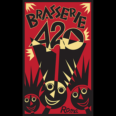 Brasserie 420 Poster adobe illustrator design graphic design illustration illustrator poster rome typography