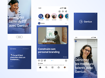 Geniux - Socials branding freelance graphic design instagram job logo social media stories