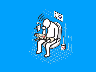 The toilet thinker art artwork doodle graphic design illustration isometric keith haring stickman