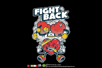 FIGHT BACK art artwork cartoon character clothing design illustration logo merch