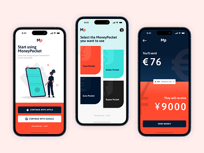 Money Pocket — Multi Pocket Wallet App app design digital product fintech graphic design illustration mobile strategy ui ux wallet