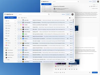 Mail Service UI Design email mail mail server mail service mailing ui uiux uiux design user interface