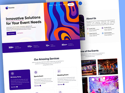 Event Management - Wedding Mgmt Web Design branding creative design creative web design event management graphic design illustration management modern web ui uiux vector web design