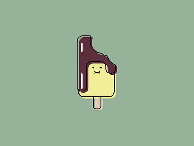 Ice Cream Bite. character cute design face graphic design greeting cards ice cream illustrated illustration minimal simple sweat treat vector