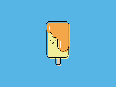 Ice Cream. character design face flavour graphic design greeting cards ice cream ice lolly illustrated illustration minimal orange simple sweat ui