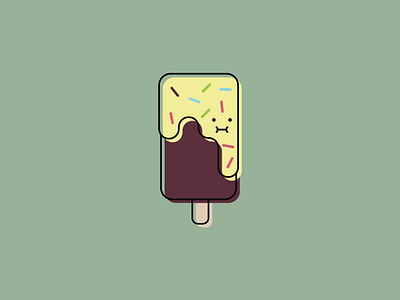 Ice Cream with Sprinkles. character chocolate design face flavour graphic design greeting cards ice cream ice lolly illustrated illustration minimal simple