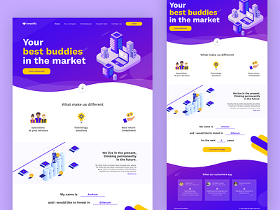 Investify — Investment Marketplace branding design graphic design illustration landing logo ui ux web