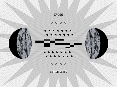 Cross Dimensions 3d abstract collage cross crossover design dimensions graphic design illustration layout minimal parallel pattern portal poster space texture type unique wormhole
