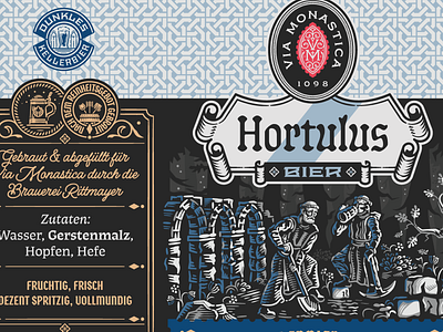 Hortulus Bier Crop badge beer beer design branding design engraving etching illustration logo peter voth design vector