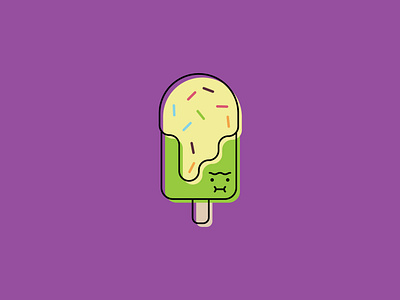 Ice Cream with Sprinkles character design face flavour graphic design greeting cards ice cream ice lolly illustrated illustration minimal mint simple sprinkles vector