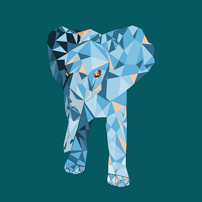 Animal Illustration - Elephant animal illustration design digital graphic digital illustration drawing graphic design illustration illustration styles low poly illustration