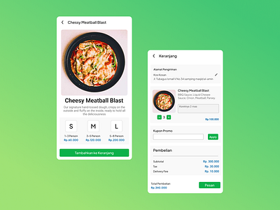 Online Delivery Food - Mobile App checkout page delivery food design detail page food app mobile app mobile design online food ui ui design uiux ux