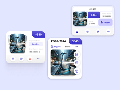 Order Card Explorations app bento card design marketplace ui ux web3