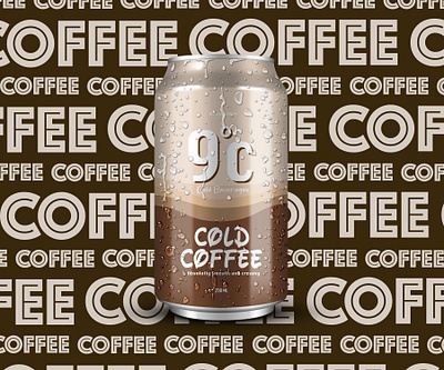 Project 9° C, Cold Beverages branding graphic design