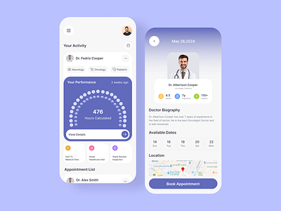 Doctor Consultation Mobile App app design concept consultation app doctor app doctor consultation app health tracker medical app mobile app statistics trendy ui design