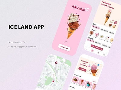 ICE CREAM APP app customize graphic design icecream mobileapp orderingapp ui