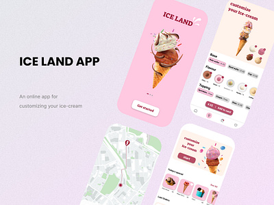 ICE CREAM APP app customize graphic design icecream mobileapp orderingapp ui