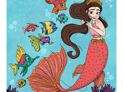 Princess & The Pea Under the Sea 2d illustration character design childrens book illustration digital painting illustration procreate