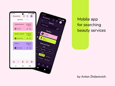 Mobile app for searching beauty servises beauty beauty service design interface mobile app mobile application mobile design mobile interface ui ux uxui uxui design