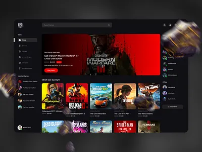 EPIC Store 2.0 app black dashboard branding clean design epic store game store gaming gaming dashboard graphic design illustration logo store dashboard ui ux vector