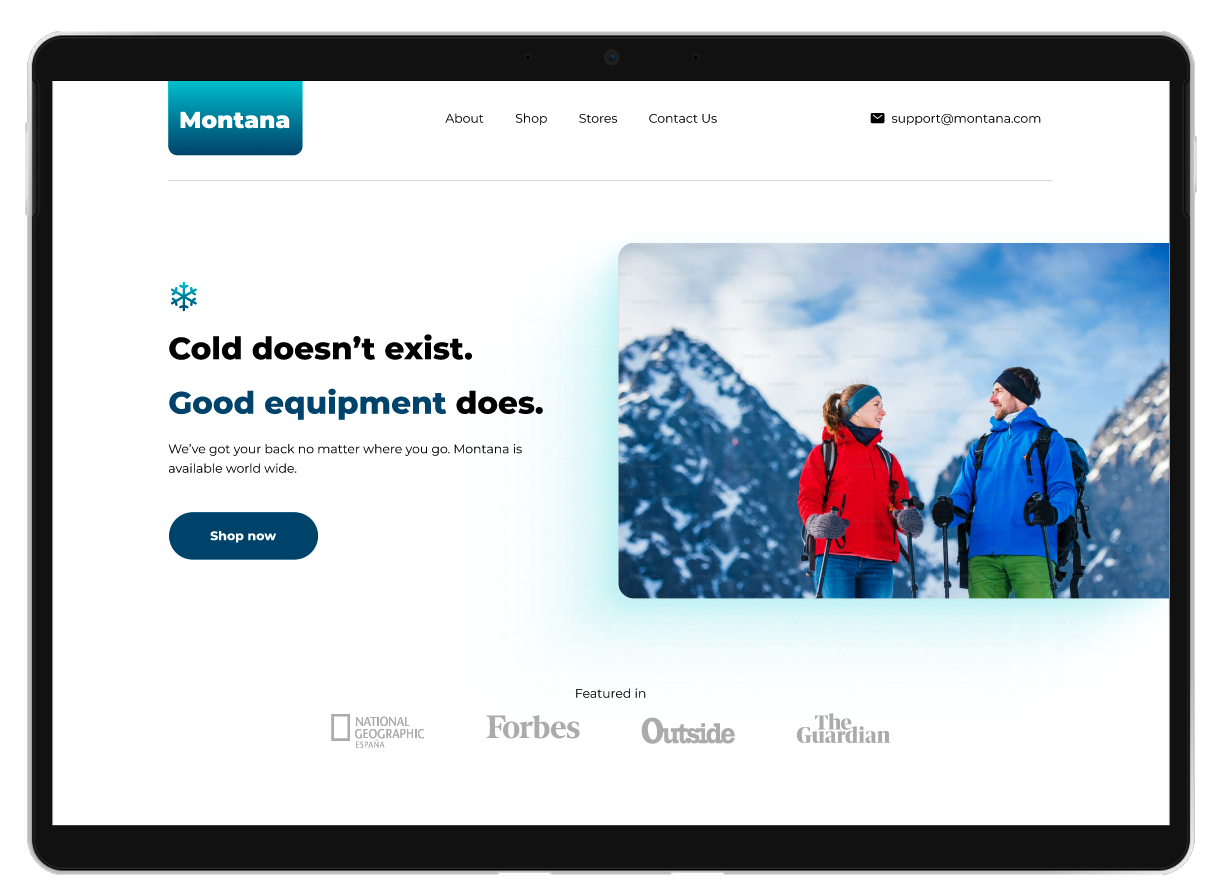Example of Landing Page