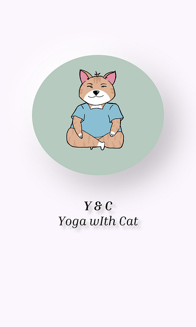 Yoga with Cat illustration logo