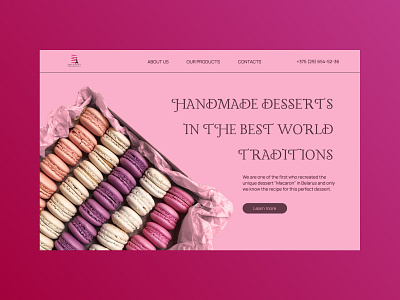 Landing page for macaroon website design ui ux webdesign