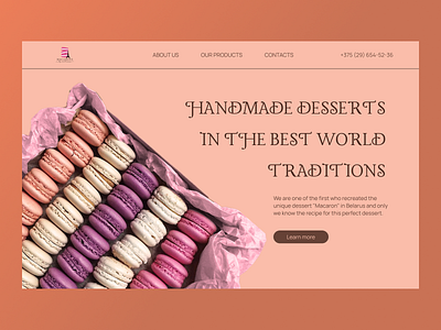 Landing page for macaroon website design ui ux web web design