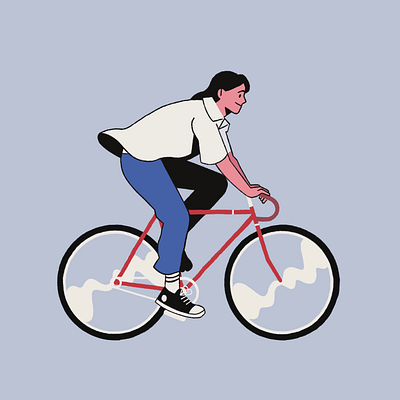 Cycling animation 🍃🚲💨 2d 2d illustration animated animation bike biking character cycling design frame by frame gif graphic design illustration lifestyle loop motion motion graphics photoshop procreate texture