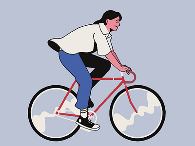 Cycling animation 🍃🚲💨 2d 2d illustration animated animation bike biking character cycling design frame by frame gif graphic design illustration lifestyle loop motion motion graphics photoshop procreate texture