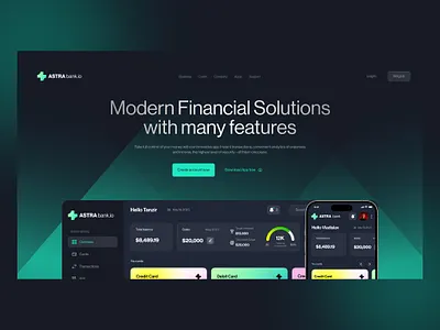 Astra bank.io — Bank App app app desing bank banking design desktop app finance interface landing page mobile mobile app money service startup ui ux ux ui wallet web design website