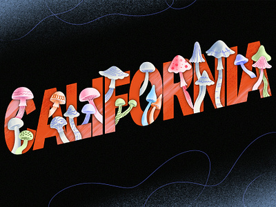 California california creative design graphic design illustration mushroom psilocybin shrooms typo typography
