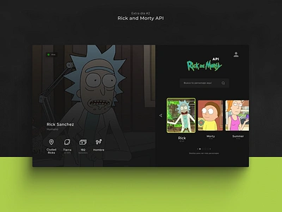 Rick & Morty's API figma interface de usuario prototype rick morty ui user interface ux uxui