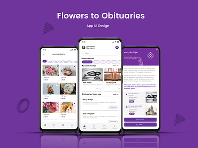 Flowers to Obituaries app app design design flowers flowers shop flowers to obituaries graphic design ui ui design ux
