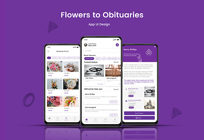 Flowers to Obituaries app app design design flowers flowers shop flowers to obituaries graphic design ui ui design ux