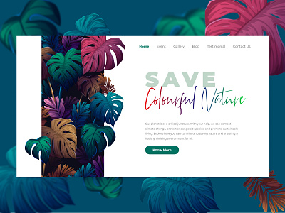 Save Nature Header Design figma graphic design header design illustration landing page nature uidesign uxui website